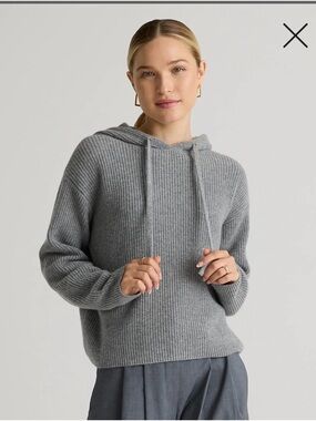 Quince Cashmere Fisherman’s Rib Hoodie